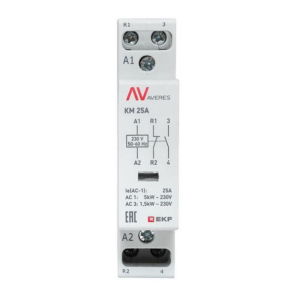 Контактор модульный КМ 25А 1NC+1NO 230VAC (1 мод.) AVERES EKF km-av-1-25-11-230V
