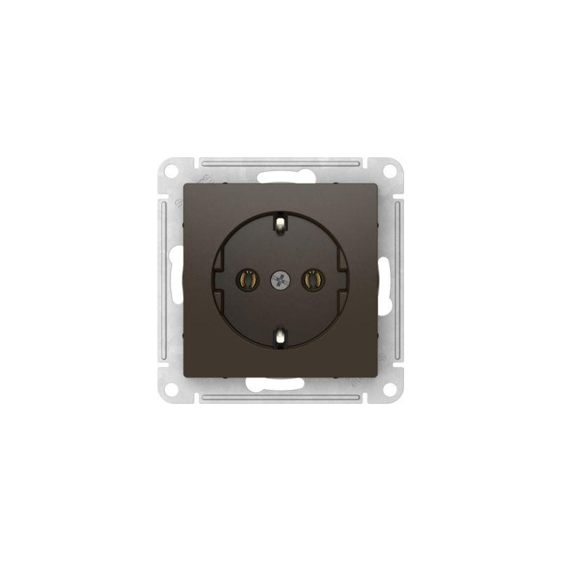 картинка Розетка AtlasDesign 16А с заземл. быстрозажим. клем. механизм мокко SE ATN000643S