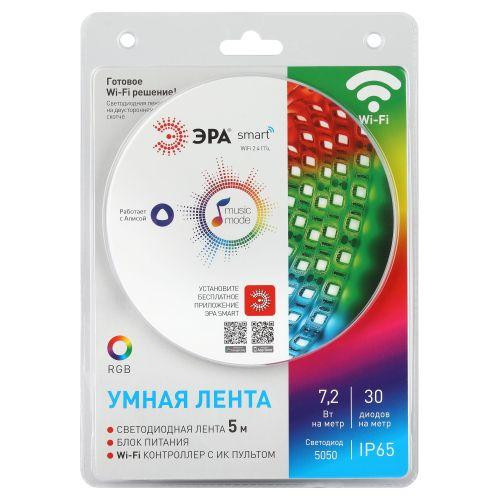 картинка Лента светодиодная 5050-30-RGB-IP65-Wifi 12В разноцвет. (уп.5м) Эра Б0043446