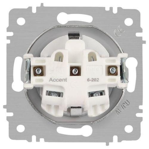 картинка Розетка 1-м СП Accent 6-202-06 16А IP20 250В 2P+E Schuko перламутр. Intro Б0063695