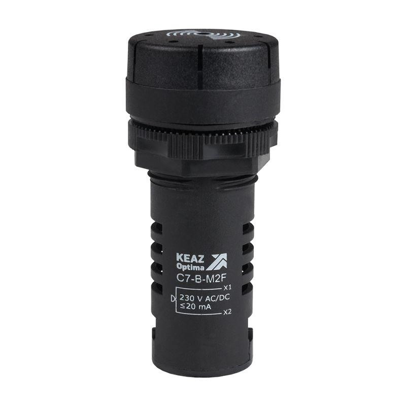Зуммер с пульсирующим сигналом OptiSignal Compact D22 С7-B-M2F черн. 230В AC/DC КЭАЗ 362180