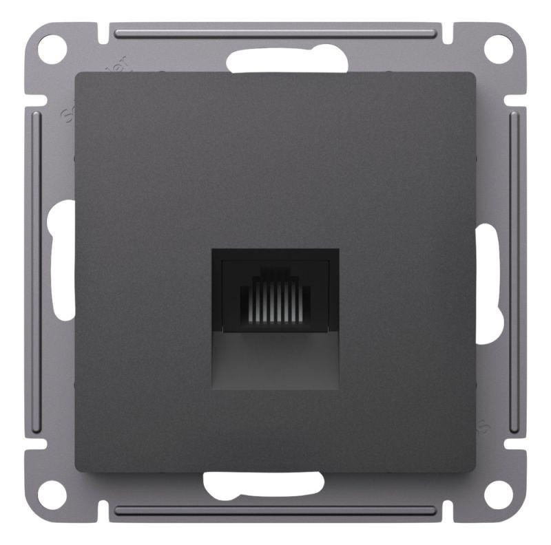 картинка Розетка компьютерная AtlasDesign RJ45 кат.5E механизм базальт SE ATN001483