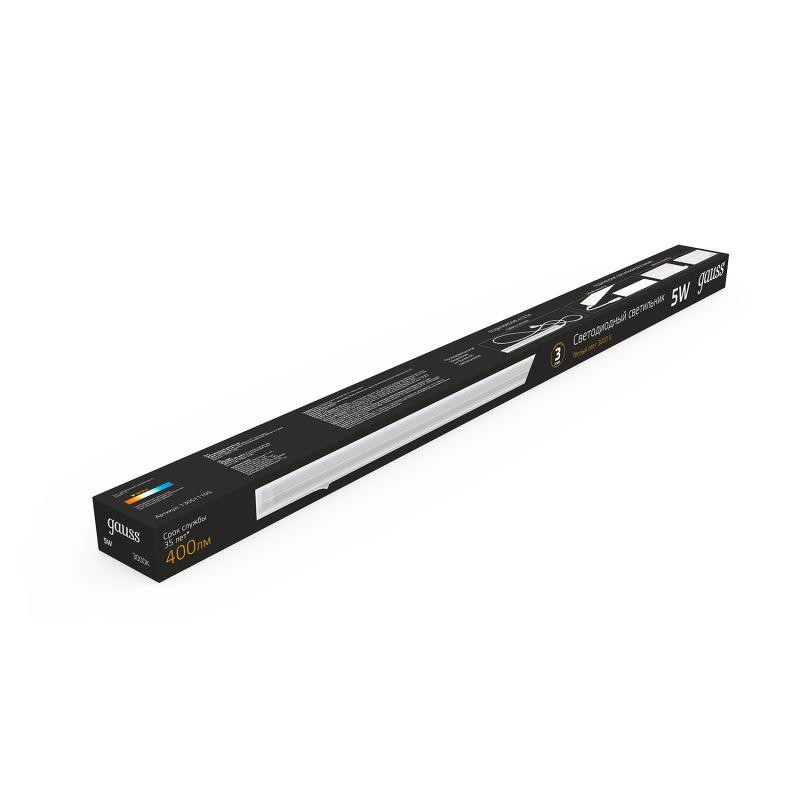 картинка Светильник светодиодный Black 5Вт 3000К IP20 400лм 170-264В 312х22х37мм ДВО линейный накладной бел. GAUSS 130511105