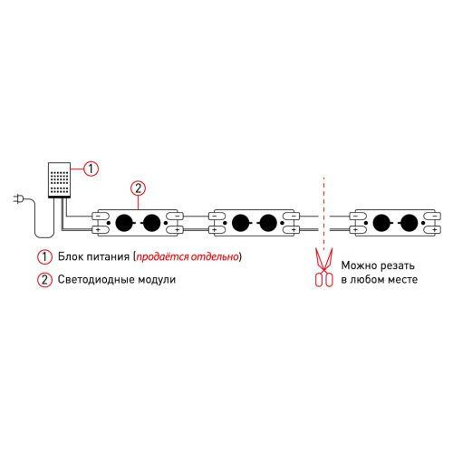 картинка Модуль LED MZ2835-02-12V-2835-IP65-5m-6500 (50/1500) Эра Б0044171
