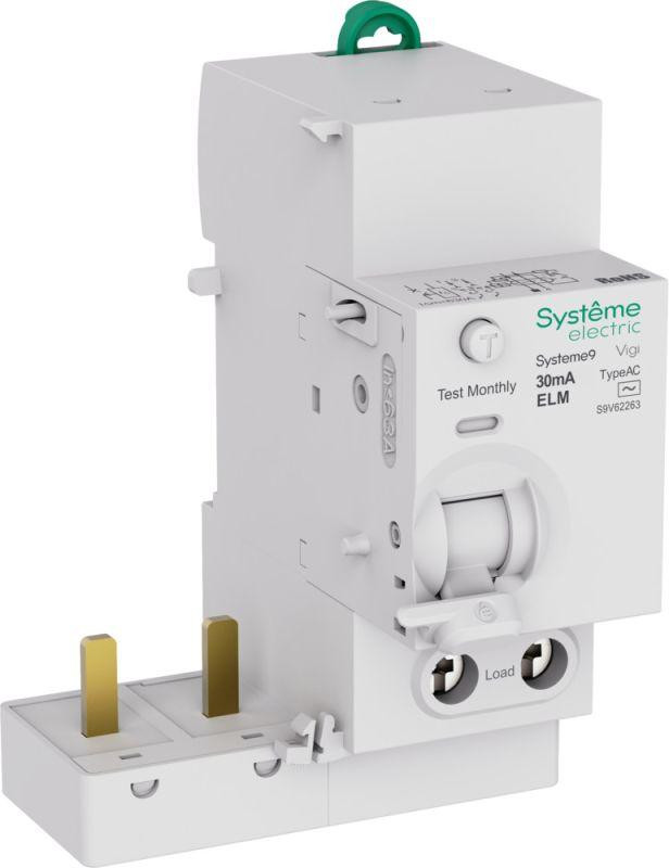 Блок дифференциального тока 2п 63А 30мА тип AC Systeme9 130В SE S9V62263