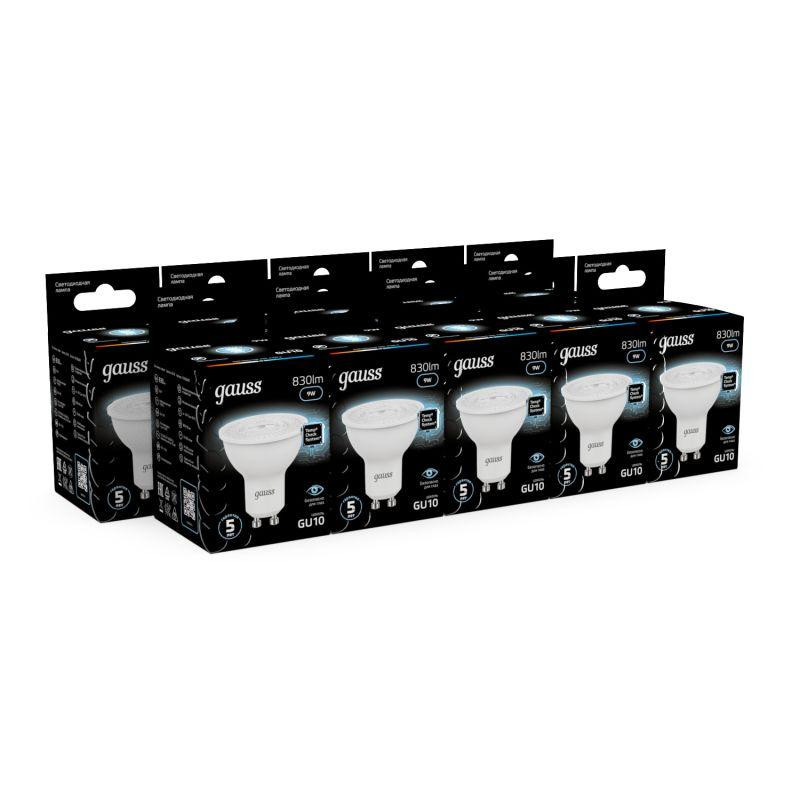 картинка Лампа светодиодная Black 9Вт MR16 софит 4100К нейтр. бел. GU10 830лм GAUSS 101506209
