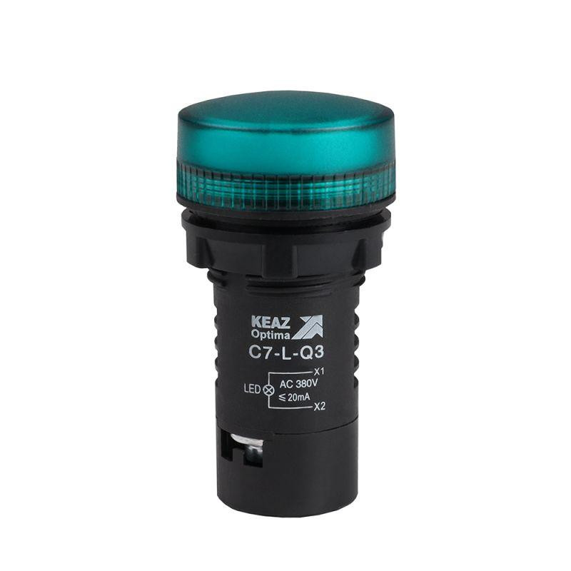 Лампа светодиодная OptiSignal Compact D22 С7-L-Q3 зел. 380В AC XB7EV03QP КЭАЗ 362164