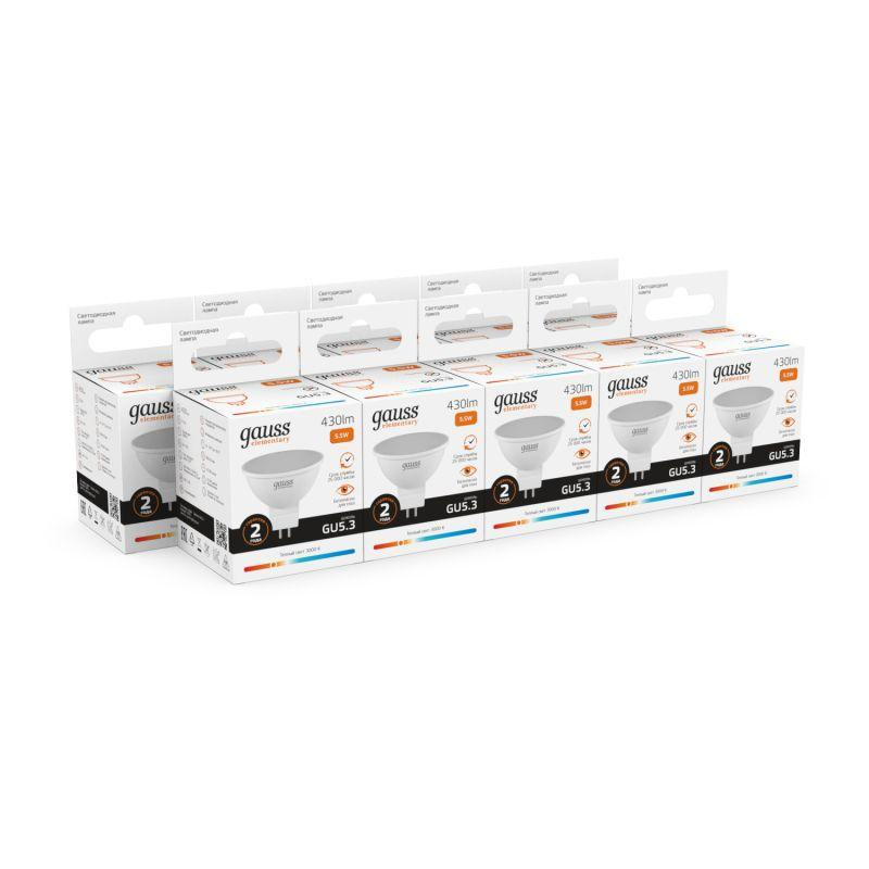 картинка Лампа светодиодная Elementary 5.5Вт MR16 софит 3000К тепл. бел. GU5.3 430лм GAUSS 13516