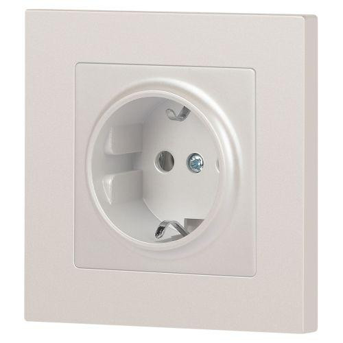 картинка Розетка 1-м СП Accent 6-202-06 16А IP20 250В 2P+E Schuko перламутр. Intro Б0063695