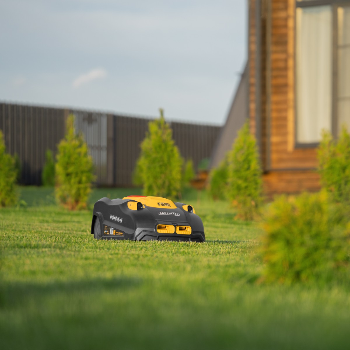 картинка Робот-газонокосилка Grass Master 1000 1000м², 3Ач, 28V, LCD дисплей, Denzel