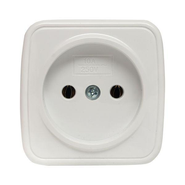 картинка Розетка 1-м ОП Минск 10А IP20 без заземл. бел. Basic EKF EGR10-022-10