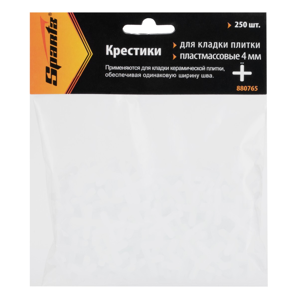 картинка Крестики, 4 мм, для кладки плитки, 250 шт Sparta
