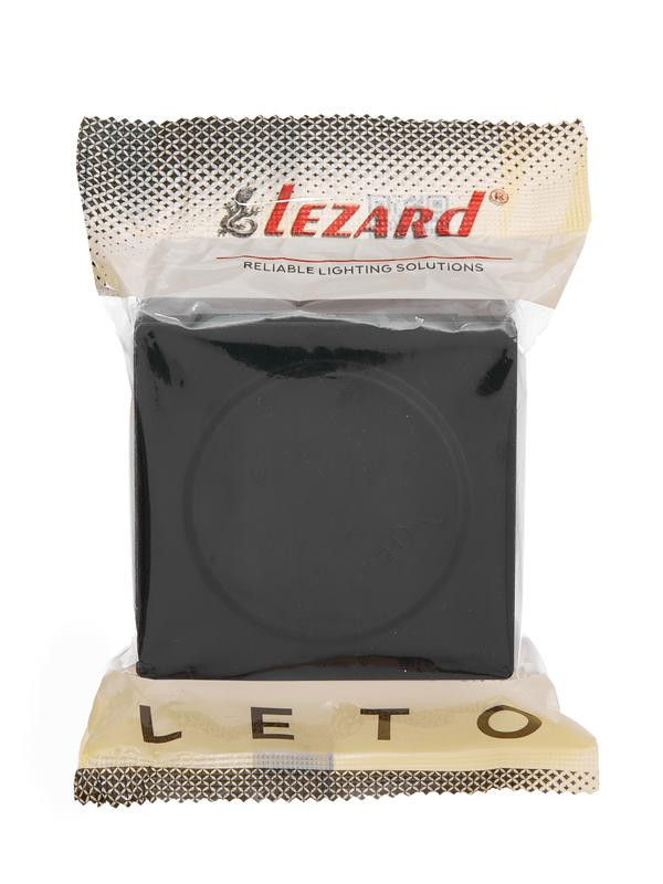 картинка Розетка 1-мест. с заземл. с крышкой LETO ПБТ черн. бархат LEZARD 752-4200-123B