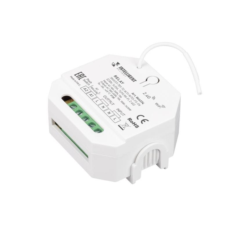 Модуль релейный SMART-701-72-WTI-WTO-PS-IN (230В 1х15А TUYA Wi-Fi 2.4G) IP20 пластик INTELLIGENT ARLIGHT 046074