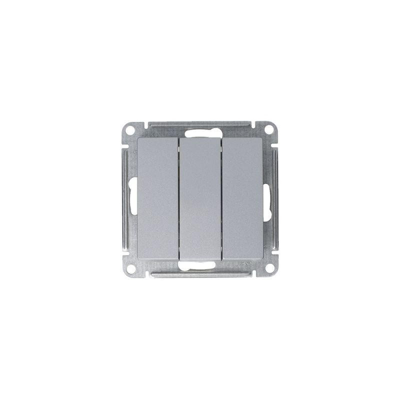 картинка Выключатель 3-кл. СП AtlasDesign 10А IP20 (сх. 1+1+1) 10AX механизм алюм. SE ATN000331