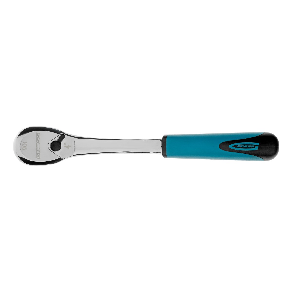 картинка Ключ-трещотка 1/4", CrV, 90 зубьев, усиленный, хром Gross