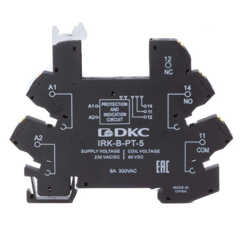Колодка ультратонкая для реле RIS вх. напр. 230В AC/DC push-in клеммы DKC IRK-B-PT-5