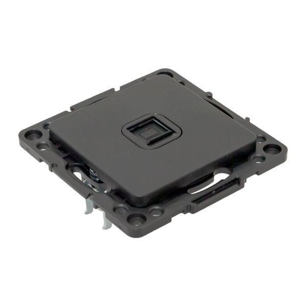 картинка Розетка компьютерная 1-м Стокгольм RJ45 механизм черн. PROxima EKF EZK01-035-10