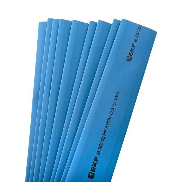 картинка Трубка термоусадочная ТУТ нг 30/15 син. 1м (уп.25м) PROxima EKF tut-30-g-1m