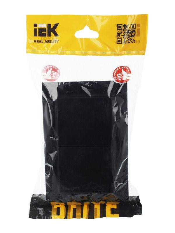 картинка Розетка 2-м СП BRITE РСбш12-3-44-БрЧ 16А в сборе IP44 с крышкой черн. IEK BR-R26-16-44-K02-F