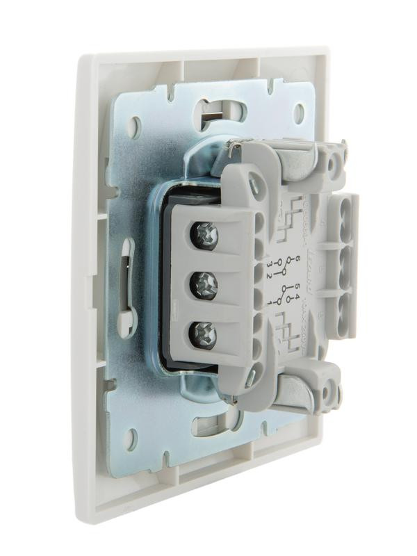 картинка Переключатель проходной 2-кл. СП Mira 10А IP20 с бел.вставкой бел. LEZARD 701-0202-106