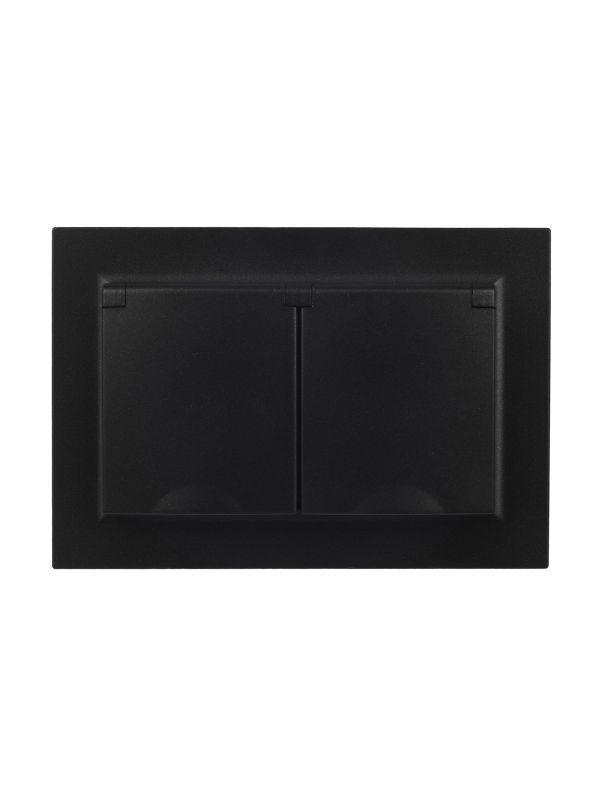 картинка Розетка 2-м СП BRITE РСбш12-3-44-БрЧ 16А в сборе IP44 с крышкой черн. IEK BR-R26-16-44-K02-F