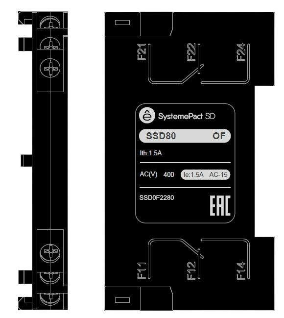 Контакт вспомогательный для SD80 2NO2NC SE SSDOF2280