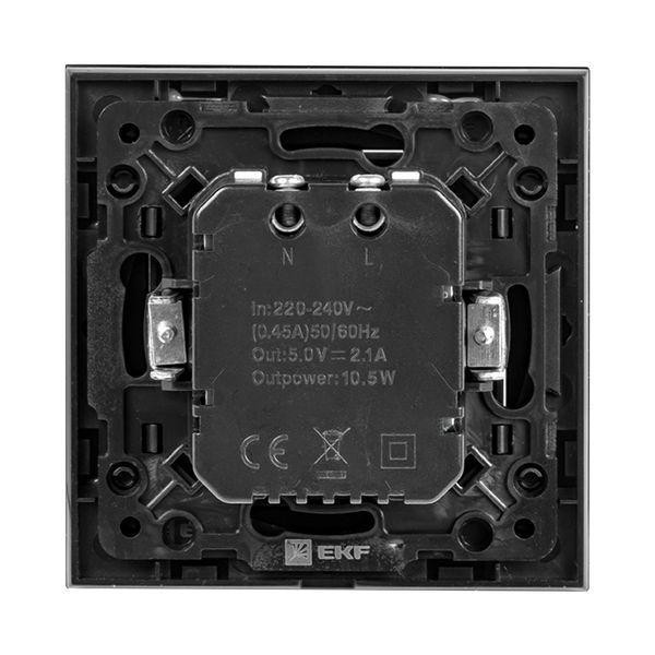 картинка Розетка USB 2-м Стокгольм 2.1А механизм черн. PROxima EKF EZR16-028-10-2USB