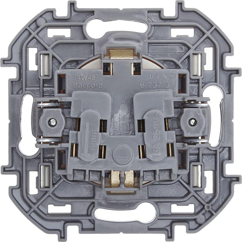 картинка Розетка 1-м СП Inspiria 16А IP20 250В 2P+E защ. шторки немецк. стандарт механизм сл. кость Leg 673731