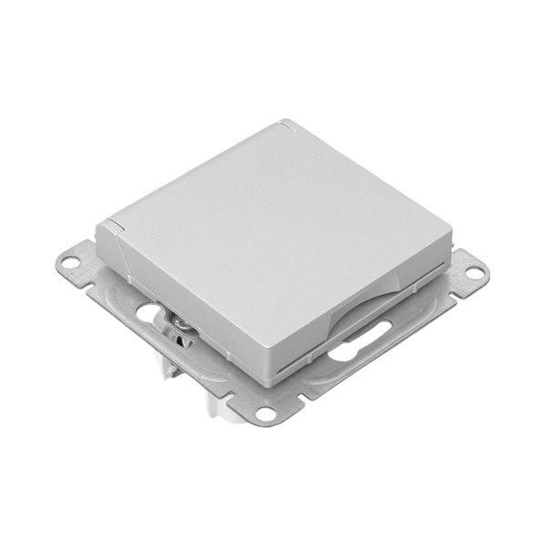 картинка Розетка СП Эпика 16А IP44 с заземл. защ. шторки с крышкой механизм алюм. EKF UP1-SOA-111-44