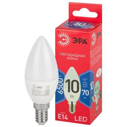 картинка Лампа светодиодная RED LINE LED B35-10W-865-E14 R 10Вт B35 свеча 6500К холод. бел. E14 Эра Б0045337