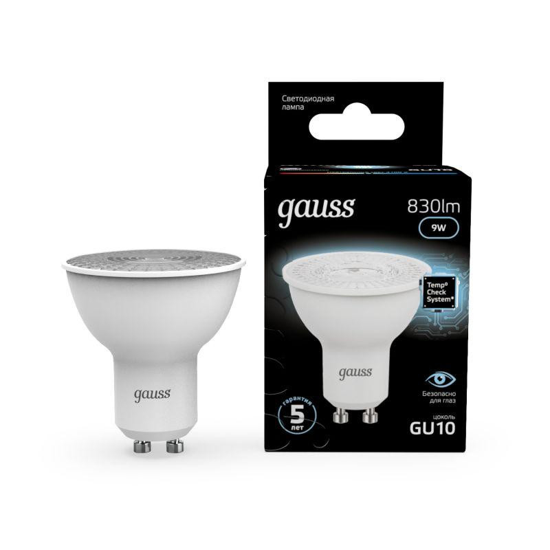 картинка Лампа светодиодная Black 9Вт MR16 софит 4100К нейтр. бел. GU10 830лм GAUSS 101506209
