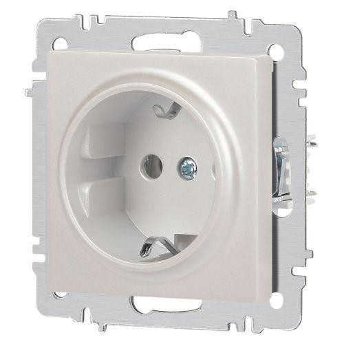 картинка Розетка 1-м СП Accent 6-202-06 16А IP20 250В 2P+E Schuko перламутр. Intro Б0063695