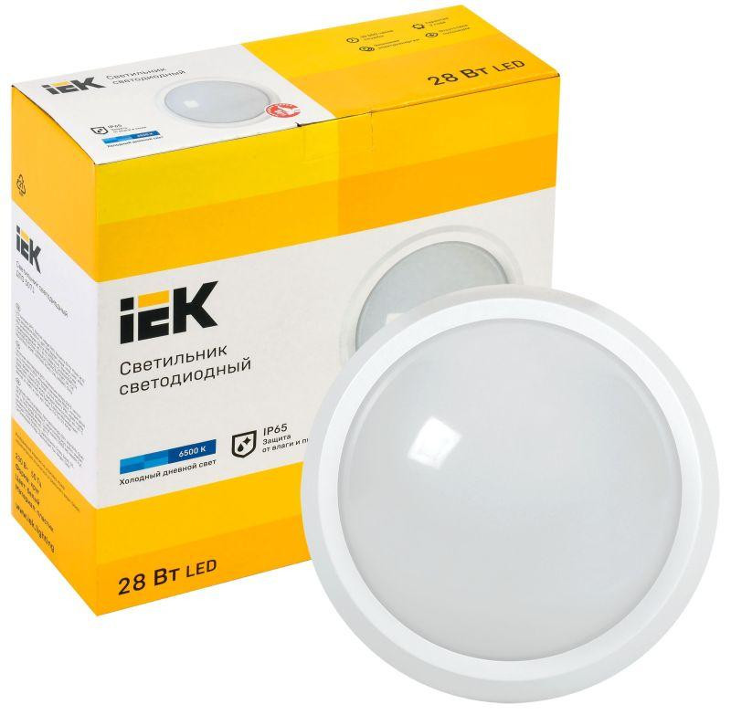 картинка Светильник светодиодный ДПО 5071 28Вт 6500К IP65 круг бел. IEK LDPO0-5071-28-6500-K01