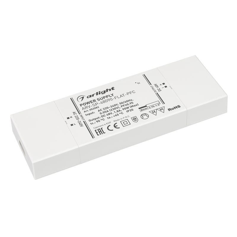 Блок питания ARV-SP-48090-FLAT-PFC 48В 1.8А 90Вт IP20 пластик Arlight 052082