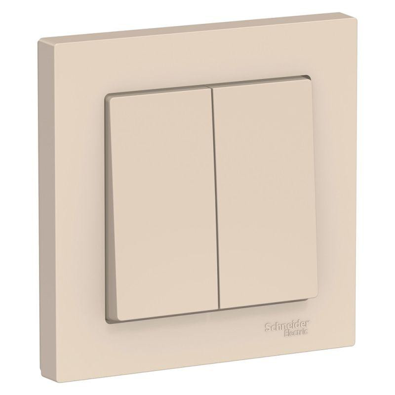 картинка Выключатель 2-кл. СП AtlasDesign 10А IP20 (сх. 5) 10AX в сборе беж. SE ATN000252