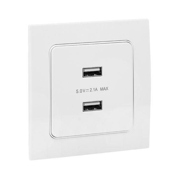 картинка Розетка USB 2-м Стокгольм 2.1А механизм бел. PROxima EKF EYR16-028-10-2USB