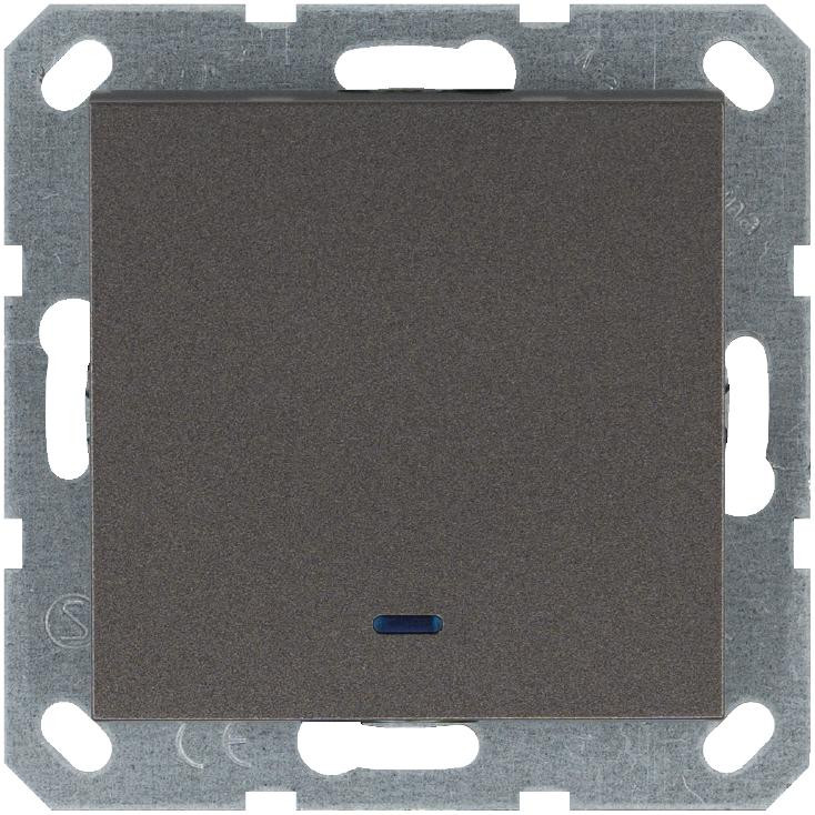 Переключатель проходной 1-кл. 10А IP20 с подсветкой механизм мокко Jasmart G3012NZ