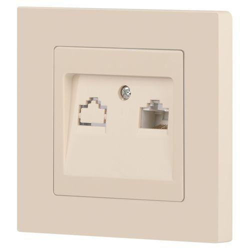 картинка Розетка компьютерная 1-м СП Accent 6-303-02 RJ45 IP20 сл. кость Intro Б0063627