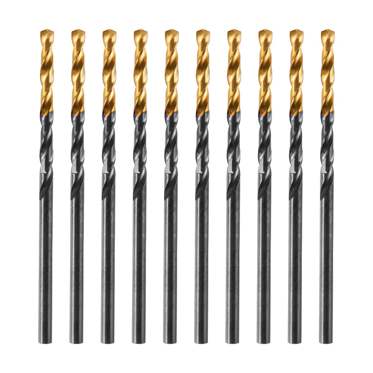 Сверло по металлу, 2,5 мм, HSS-Tin, Golden Tip, 10 шт. Denzel