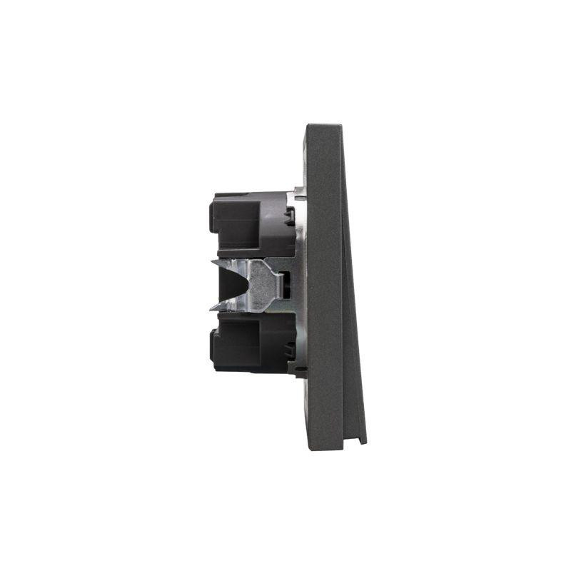 Выключатель 1-кл. СП STRONG MIELE 10А возвратный графит Kranz KR-78-0712-6
