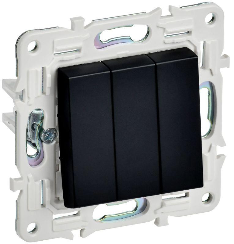 картинка Выключатель 3-кл. SKANDY 10А SK-V11Bl черн. IEK SK-V30-0-10-K02